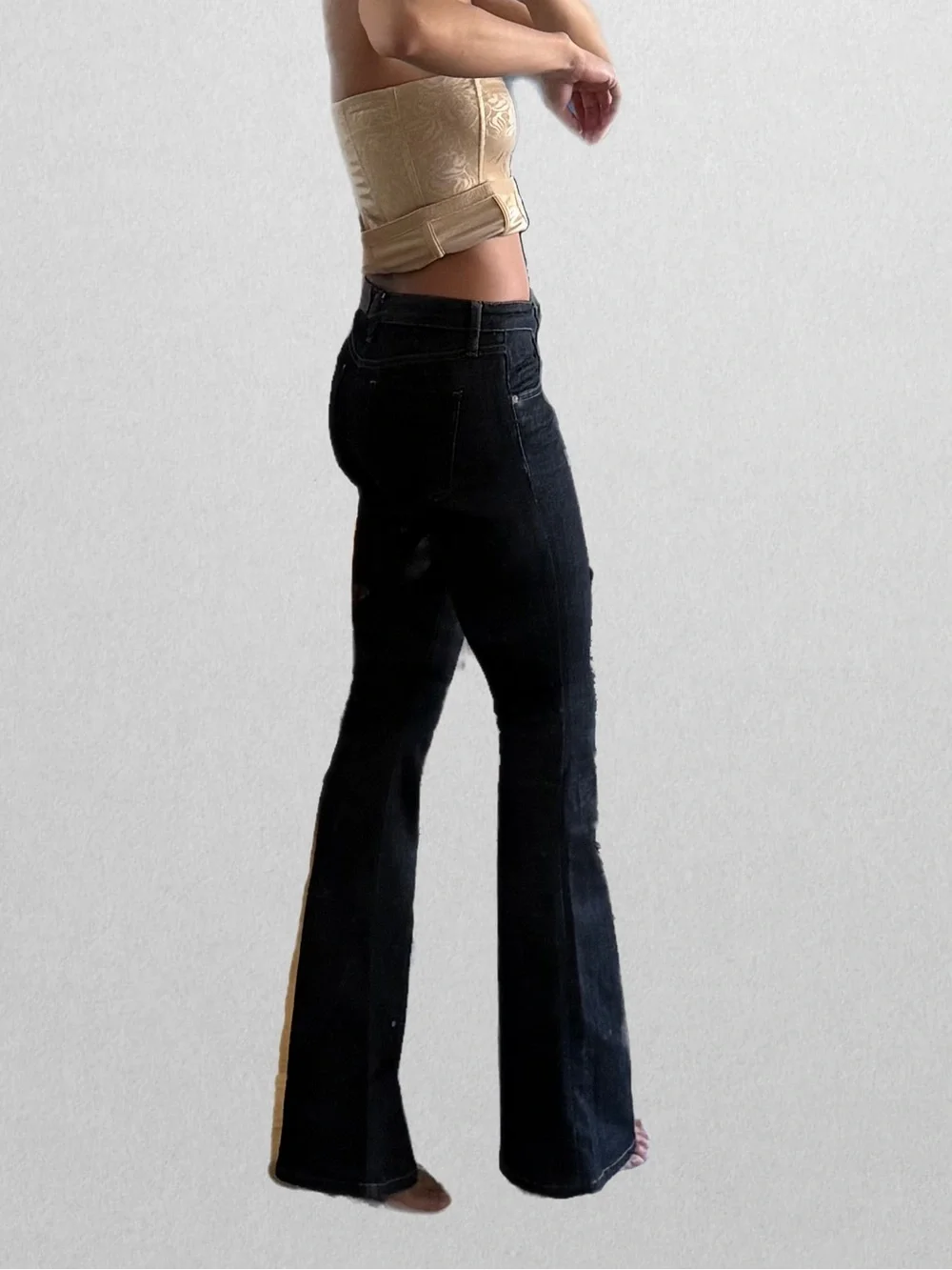 Victoria Beckham Dark High-Rise Flare Jeans - Picture 2 of 9